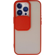 AK-SA-STR Newface Iphone 13 Pro Kılıf Palm Buzlu Kamera Sürgülü Silikon - Kırmızı