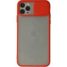 AK-SA-STR Newface Iphone 11 Pro Kılıf Palm Buzlu Kamera Sürgülü Silikon - Kırmızı