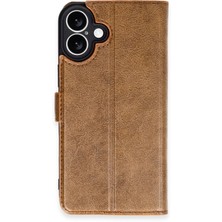 AK-SA-STR Newface Iphone 16 Kılıf Trend S Plus Kapaklı Kılıf - Taba