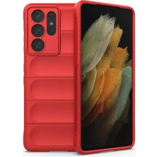 AK-SA-STR Newface Samsung Galaxy S21 Ultra Kılıf Optimum Silikon - Kırmızı