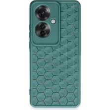 Newface Oppo Reno 11F Kılıf Petek Silikon Kapak - Koyu Yeşil