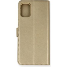 AK-SA-STR Newface Samsung Galaxy M51 Trend S Plus Kapaklı Kılıf - Gold
