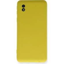 Newface Samsung Galaxy A01 Core Kılıf Nano Içi Kadife Silikon - Sarı