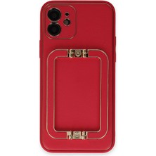 AK-SA-STR Newface Iphone 12 Kılıf Coco Elit Kapak - Kırmızı