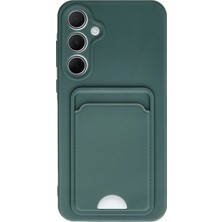 AK-SA-STR Newface Samsung Galaxy A35 5g Kılıf Kelvin Kartvizitli Silikon - Koyu Yeşil