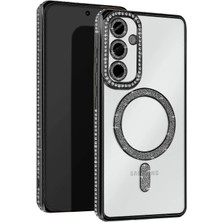 AK-SA-STR Newface Samsung Galaxy S25 Kılıf Joke Simli Magneticsafe Kılıf - Siyah