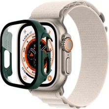 AK-SA-STR Newface Apple Watch Ultra 49MM Desert Camlı Kasa Ekran Koruyucu - Koyu Yeşil