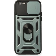 AK-SA-STR Newface Iphone 6 Kılıf Pars Lens Yüzüklü Silikon - Yeşil