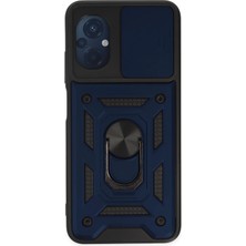 AK-SA-STR Newface Xiaomi Poco M5 Kılıf Pars Lens Yüzüklü Silikon - Lacivert