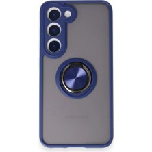 AK-SA-STR Newface Samsung Galaxy S24 Fe Kılıf Montreal Yüzüklü Silikon Kapak - Lacivert