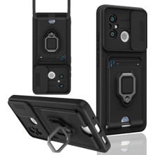 AK-SA-STR Newface Xiaomi Redmi 12C Kılıf Zuma Kartvizitli Yüzüklü Silikon - Siyah