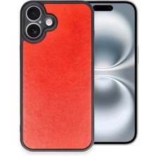 AK-SA-STR Newface Iphone 16 Plus Kılıf Aras Deri Kapak - Kırmızı