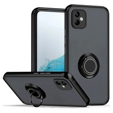 AK-SA-STR Newface Samsung Galaxy A06 Kılıf Montreal Yüzüklü Silikon Kapak - Siyah