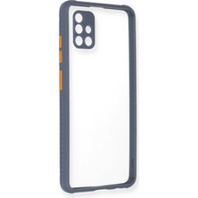 Newface Samsung Galaxy A71 Kılıf Miami Şeffaf Silikon - Gri