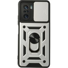 Newface Xiaomi Poco F3 Kılıf Pars Lens Yüzüklü Silikon - Gümüş