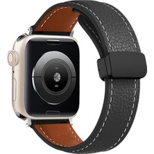 AK-SA-STR Newface Apple Watch 38MM KR414 Daks Deri Kordon - Siyah