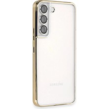 AK-SA-STR Newface Samsung Galaxy S22 Kılıf Razer Lensli Silikon - Gold