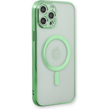 AK-SA-STR Newface Iphone 12 Pro Kılıf Magneticsafe Lazer Silikon - Haki Yeşil