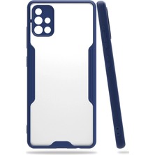 AK-SA-STR Newface Samsung Galaxy A71 Kılıf Platin Silikon - Lacivert