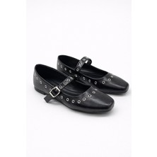 ModaFrato SH-900 Zımbalı Babet Günlük Kadın Ayakkabı Mary Jane Ev Babeti