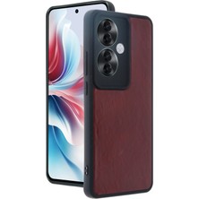 AK-SA-STR Newface Oppo Reno 11F Kılıf Aras Deri Kapak - Bordo