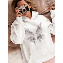 Sevbano Tasarım Billie Eilish Kelebek Temalı Baskılı Unisex Oversize Şarkıcı Hoodie