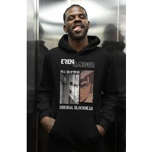 Sevbano Eren Yeager Attack On Titan Baskılı Unisex Oversize Anime Karakter Hoodie