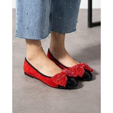 Emienza Sanız Süet,toka Detaylı Vegan Deri Sivri Burunlu Bayan Babet