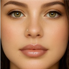 Heppii L Model Düşmeyen Çelik Hızma 1.5 mm Taşlı Tektaş Burun Piercingi