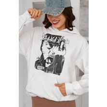 Sevbano Tasarım Billie Eilish Baskılı Unisex Oversize Şarkıcı Hoodie