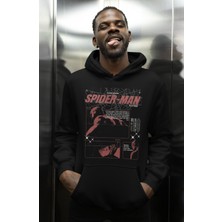 Sevbano Vintage Tasarım Spider-Man Baskılı Unisex Oversize Örümcek Adam Film Hoodie