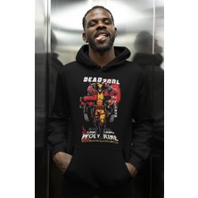 Sevbano Deadpool Wolverine Süper Kahramanlar Baskılı Unisex Oversize Film Hoodie