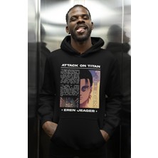 Sevbano Eren Yeager Baskılı Unisex Oversize Attack On Titan Anime Karakter Hoodie