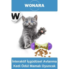 Wonara Dayanıklı Plastik Küçük Boy Saklama Hazneli Içgüdüsel Avlanma Deneyimli Kedi Ödül Mamalı Oyuncak