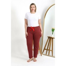 MiraLive Miray- Kadın Pamuklu Büyük Beden Alt Pijama Yavruağzı