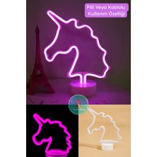 Winnie Baby Unicorn Neon LED - Usb'li ve Pilli Masa Lambası Çocuk Odası Gece Lambası Dekoratif LED Işık