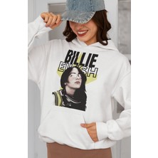 Sevbano Tasarım Billie Eilish Baskılı Unisex Oversize Şarkıcı Hoodie