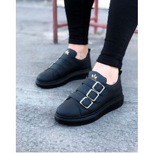 Kömür Tokalı Kalın Taban Erkek Ayakkabı