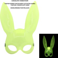 Karanlıkta Parlayan Fosforlu Tavşan Maskesi – Glow Bunny Masquerade Maske (32X22 Cm)