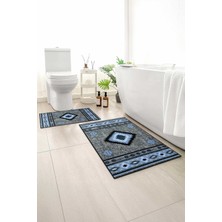 Monnhein 2 Li Banyo Paspası, Yumuşak Banyo Halısı, Kaymaz Tabanlı, Yıkanabilir - 60X100 - 50 X60