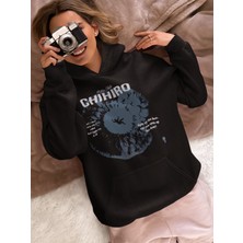 Sevbano Tasarım Billie Eilish Chihiro Baskılı Unisex Oversize Şarkıcı Hoodie
