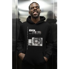 Sevbano Eren Yaeger Attack On Titan Baskılı Unisex Oversize Anime Karakter Hoodie