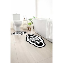 Monnhein 2 Li Banyo Paspası, Yumuşak Banyo Halısı, Kaymaz Tabanlı, Yıkanabilir - 60X100 - 50 X60