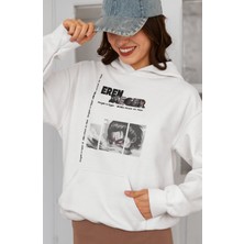 Sevbano Eren Yaeger Attack On Titan Baskılı Unisex Oversize Anime Karakter Hoodie
