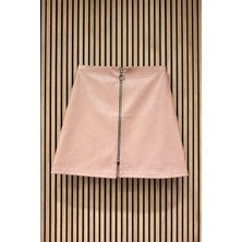 NerKids Kız Çocuk Fermuarlı Deri Etek