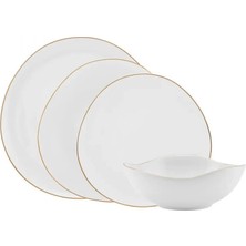 Hepta Collection Streamline Middle Gold 24 Parça 6 Kişilik Porselen Yemek Takımı