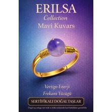 Erilsa Sertifikalı Vertigo Enerji Yüzüğü – Mavi Kuvars Ayarlanabilir Gold Ince Kasa Balık Kova Burcu