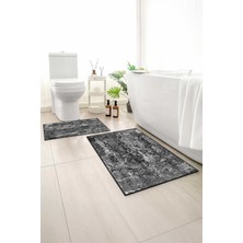 Monnhein 2 Li Banyo Paspası, Yumuşak Banyo Halısı, Kaymaz Tabanlı, Yıkanabilir - 60X100 - 50 X60