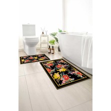 Monnhein 2 Li Banyo Paspası, Yumuşak Banyo Halısı, Kaymaz Tabanlı, Yıkanabilir - 60X100 - 50 X60