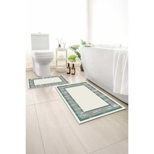 Monnhein 2 Li Banyo Paspası, Yumuşak Banyo Halısı, Kaymaz Tabanlı, Yıkanabilir - 60X100 - 50 X60